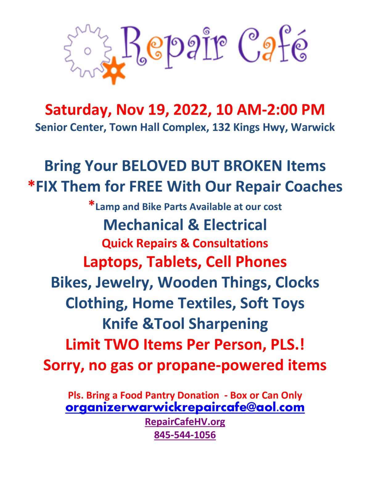 Repair Cafe Nov 19 | 10am - 2pm